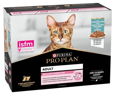 Proplan Océano Trozos de Pescado en Salsa Para Gatos 10 Bolsitas