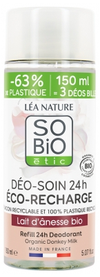 Léa Nature SO BIO étic Déo-Soin 24H Lait d'Ânesse Éco-Recharge Bio 150 ml