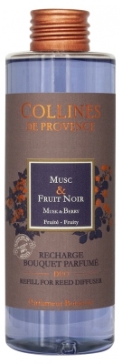 Collines de Provence Recharge Bouquet Parfumé Duo 200 ml - Senteur : Musc & Fruit Noir