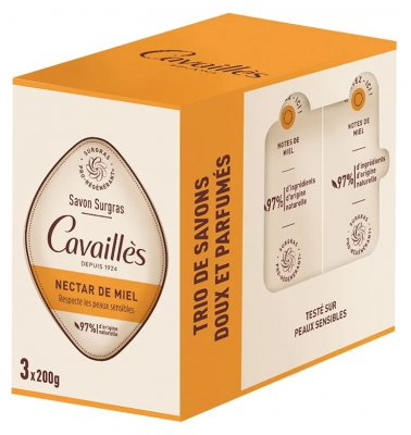 Cavaillès Honey Nectar Surgras Soap 3 x 200 gr