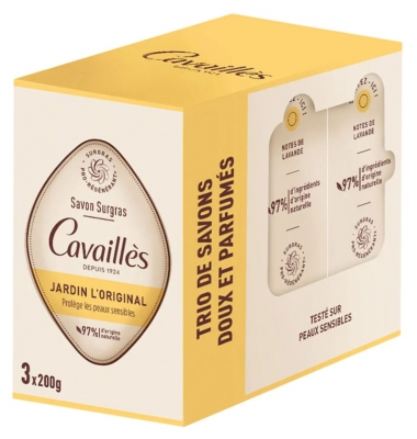 Cavaillès Jardin L'Original Surgras Soap 3 x 200 gr