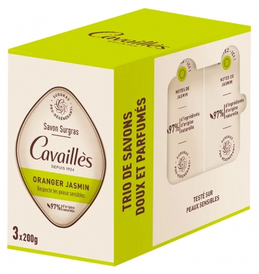 Cavaillès Fettende Seife Orangenblüte Jasmin 3 x 200 gr
