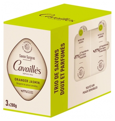 Cavaillès Orange Jasmine Surgras Soap 3 x 200 gr