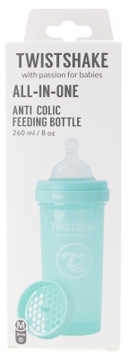 Twistshake Biberon Anti-Colique Édition Limitée M 260 ml 2 Mois et + - Couleur : Turquoise