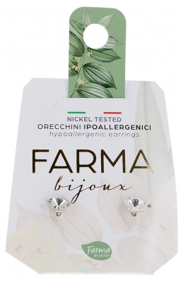 Pharma Bijoux Boucles d'oreilles hypoallergéniques pour les peaux sensibles - Nickel testé - Fleurs Crystal 6mm