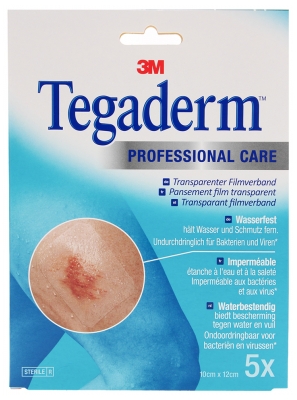 3M Tegaderm Medicazione Trasparente Impermeabile 10 cm x 12 cm 5 Medicazioni