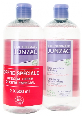 Eau Thermale Jonzac Eau Micellaire Anti-Âge Bio Lot de 2 x 500 ml Offre Spéciale