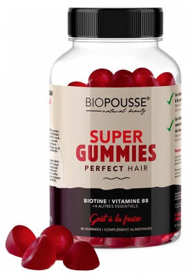 Biopousse Super Gummies Perfect Hair Goût Fraise 60 Gummies