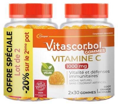 Vitascorbol Vitamin C 1000 mg Lot of 2 x 30 Gummies