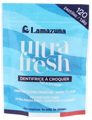 Lamazuna Toothpaste Tabs Ultra-Fresh Mint Organic 120 Lozenges