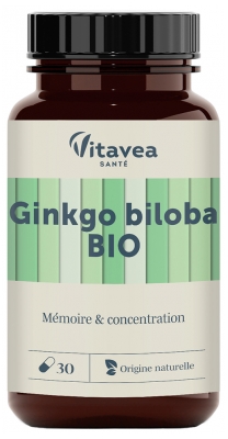 Vitavea Ginkgo Biloba Mémoire & Concentration Bio 30 Gélules