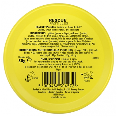 Rescue Bach Pastillas Sabor Manzana Menta 50 g