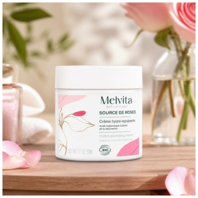 Melvita Source de Roses Crème Hydra-Repulpante Bio 50 ml