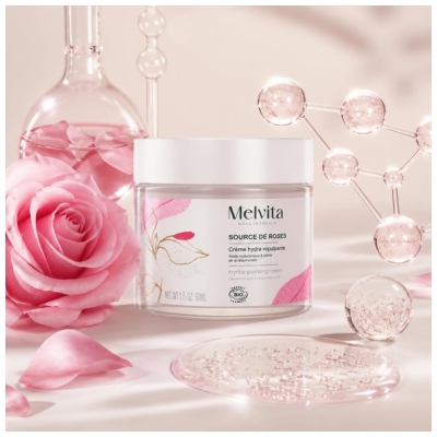 Melvita Source de Roses Crème Hydra-Repulpante Bio 50 ml
