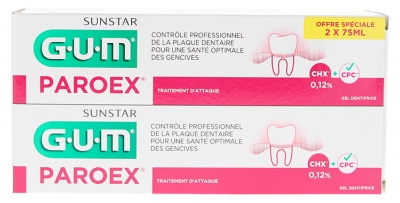 GUM Paroex Gel Dentifrice Lot de 2 x 75 ml