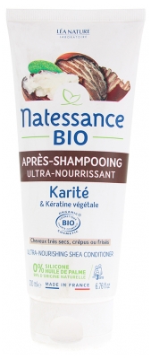 Natessance Après-Shampooing Ultra-Nourrissant Karité et Kératine Végétale Bio 200 ml