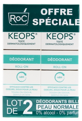 RoC Keops rutulinis dezodorantas, 2 x 30 ml pakuotė