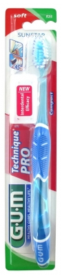 GUM Brosse à Dents Technique Pro Souple 525 - Couleur : Bleu