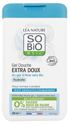 Léa Nature SO BIO étic Gel Douche Extra Doux Gel d'Aloe Vera Bio 450 ml