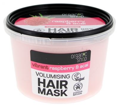 Organic Shop Masque Capillaire Naturel Volume Framboise et Acaï 250 ml