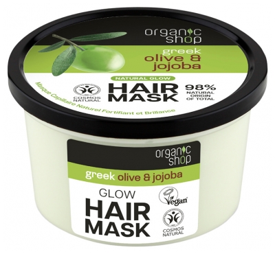 Organic Shop Maschera Naturale per Capelli Lucentezza e Rinforzo Oliva e Jojoba 250 ml