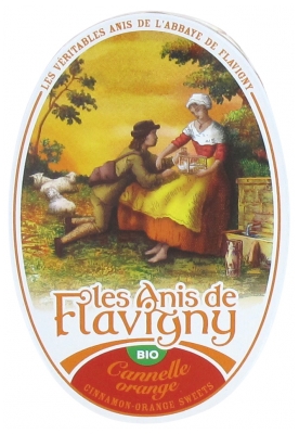 Os Anis de Flavigny Rebuçados Canela Laranja Bio 50 g