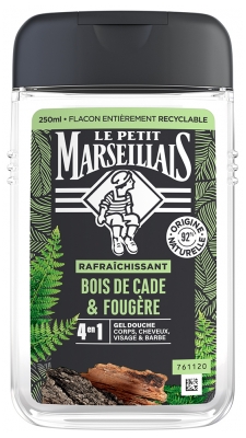 Le Petit Marseillais Gel Douche Rafraîchissant 4en1 Bois de Cade & Fougère 250 ml