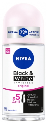 Nivea Black & White Invisible Déodorant Anti-Transpirant 72H Roll-On 50 ml