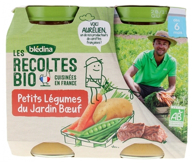 Blédina Les Récoltes Bio Garden Vegetables Beef From 6 Months Organic 2 Jars