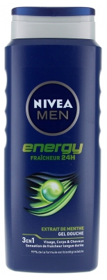 Nivea Men Energy Gel Douche 3en1 Fraicheur 24H 500 ml