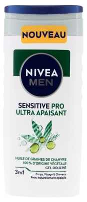 Nivea Men Sensitive Pro Ultra Apaisant Gel Douche 3en1 Corps Visage et Cheveux 250 ml