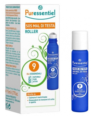 Puressentiel Headache Roller with 9 Essential Oils 5ml