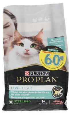 Purina Proplan LiveClear pour Chat Adulte Stérilisé Saumon 1,4 kg