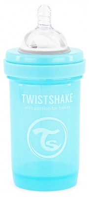 Twistshake Biberon Anti-Colique S 180 ml 0 Mois et + - Couleur : Bleu Pastel
