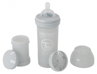 Twistshake Bottiglia Anticolica Edizione Limitata M 260 ml Da 2 Mesi in su - Colore: Grigio chiaro