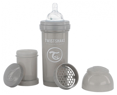 Twistshake Mamadeira Anticolica M 260 ml 2 Meses e Mais - Cor: Cinzento pastel
