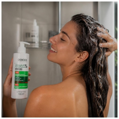 Vichy Dercos Šampon pro snadné rozčesávání a ošetření proti lupům pro citlivou pokožku hlavy 390 ml