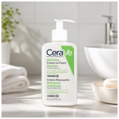 CeraVe Crema Demachiantă Spumantă Hidratantă pentru Față 473 ml