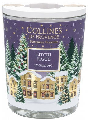 Collines de Provence Bougie de Noël 180 g - Senteur : Litchi Figue