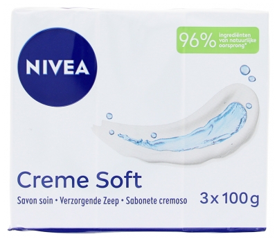 Nivea Crema Jabón Suave Cuidado Set de 3 x 100 g
