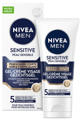 Nivea Men Sensitive Gel-Crème Visage & Barbe Courte Peau Sensible 50 ml