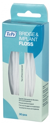 TePe Fil Dentaire Bridge & Implant 30 Pièces