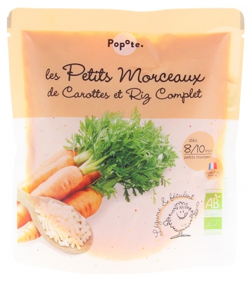 Popote Les Petits Morceaux Carottes et Riz Complete From 8/10 Months Organic 190 g