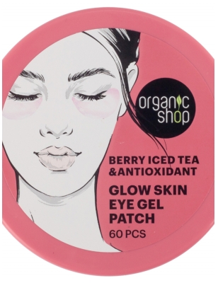 Organic Shop Hydrogel Antioxidant Eye Patches Ice Tea and Raspberry 60 Patches