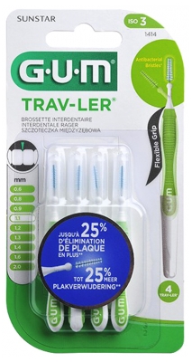 GUM Trav-ler 4 Interdental Brushes - Size: 1414: 1,1 mm