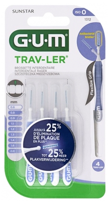 GUM Trav-Ler 4 Brossettes Interdentaires - Taille : 1312 : 0,6 mm