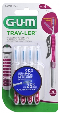 GUM Trav-Ler 4 Brossettes Interdentaires - Taille : 1612 : 1,4 mm