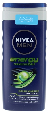 Gel de Banho Nivea Men Energy 3em1 Frescura 24H 250 ml