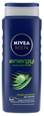 Gel de duș Nivea Men Energy 3în1 Prospețime 24H 500 ml