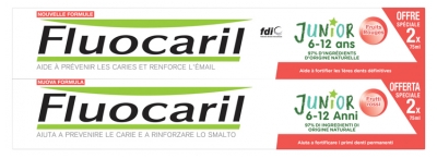 Fluocaril Junior Dantų pasta 6-12 metų vaikams, 2 x 75 ml pakuotė